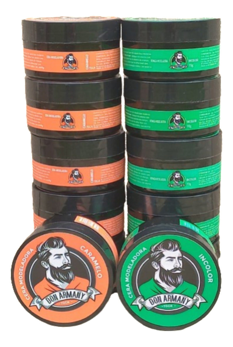 Kit 12 Pomadas Modeladoras Don Armany Caramelo 70g | Atacado