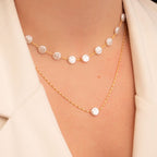 CHOKER DUPLO CORRENTE FINA E PÉROLA