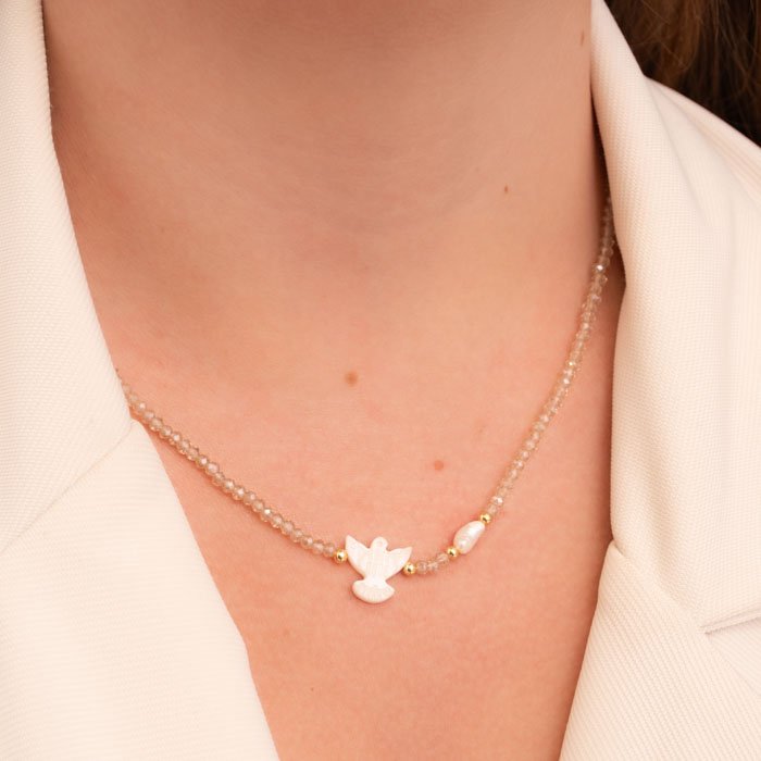 CHOKER DE CRISTAL CHAMPANHE, DIVINO MINI PÉROLA DE ÁGUA DOCE